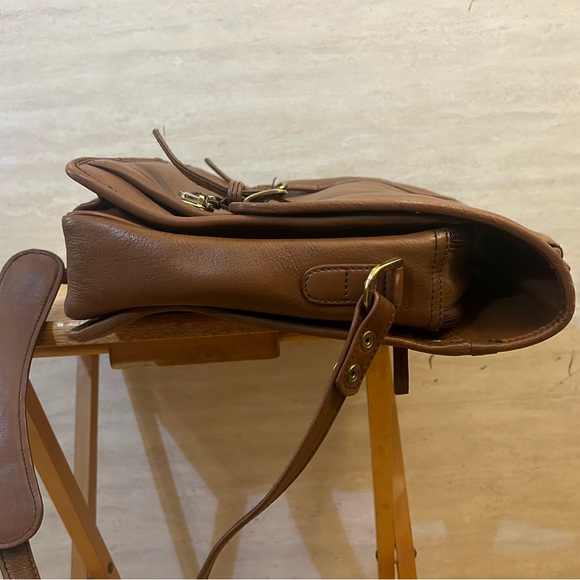 Hidesign Leather Men's Brown Briefcase Laptop Crossbody Travel Business Satchel - Picture 7 of 16